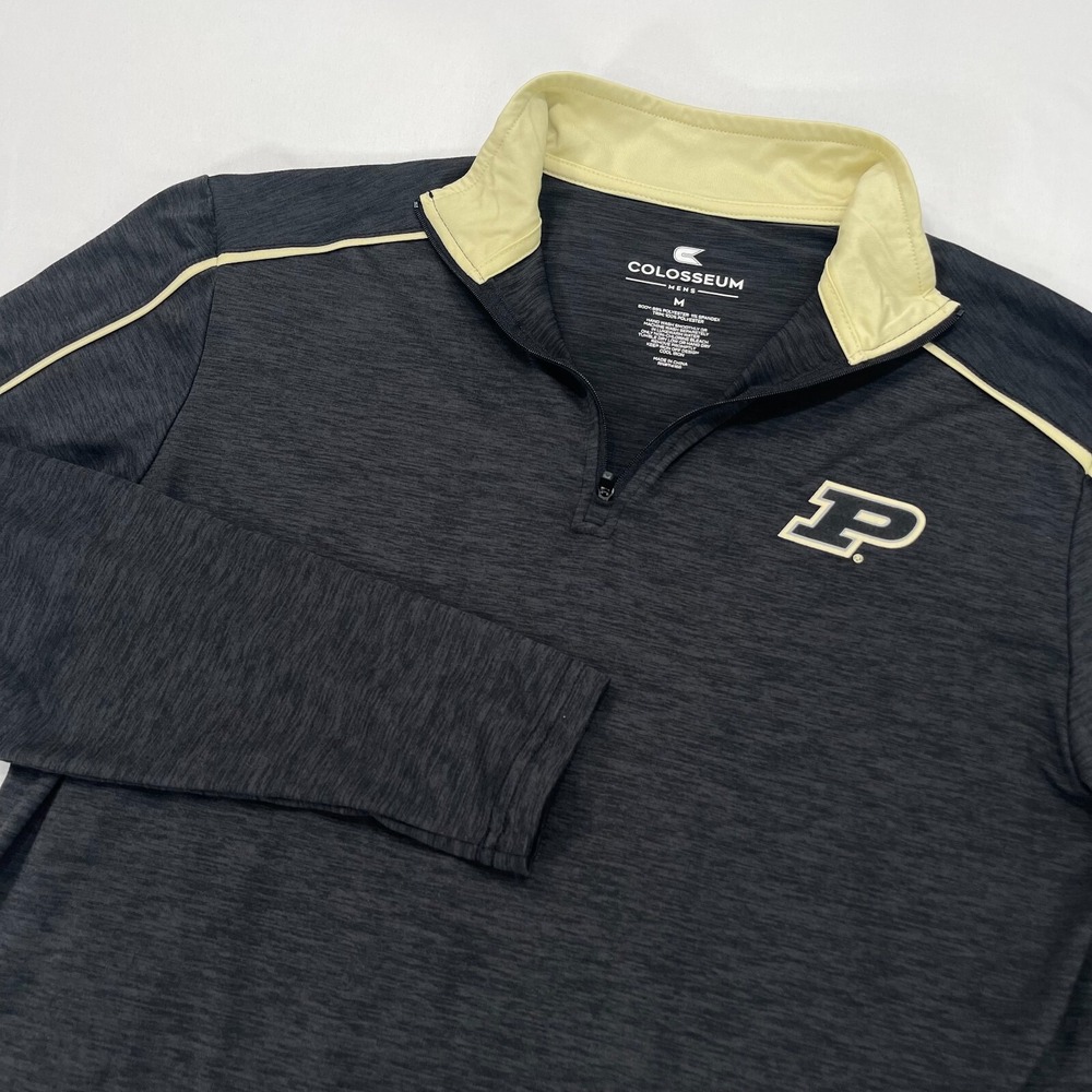 Purdue Boilermakers 1/4 Zip Pullover Mens Medium Gray Lightweight NCAA Colosseum